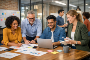 Illustrative image generated using AI to represent workplace collaboration and diversity.